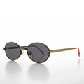 Oval 90s Vintage Sunglass with Metal Rope Design - Snuff