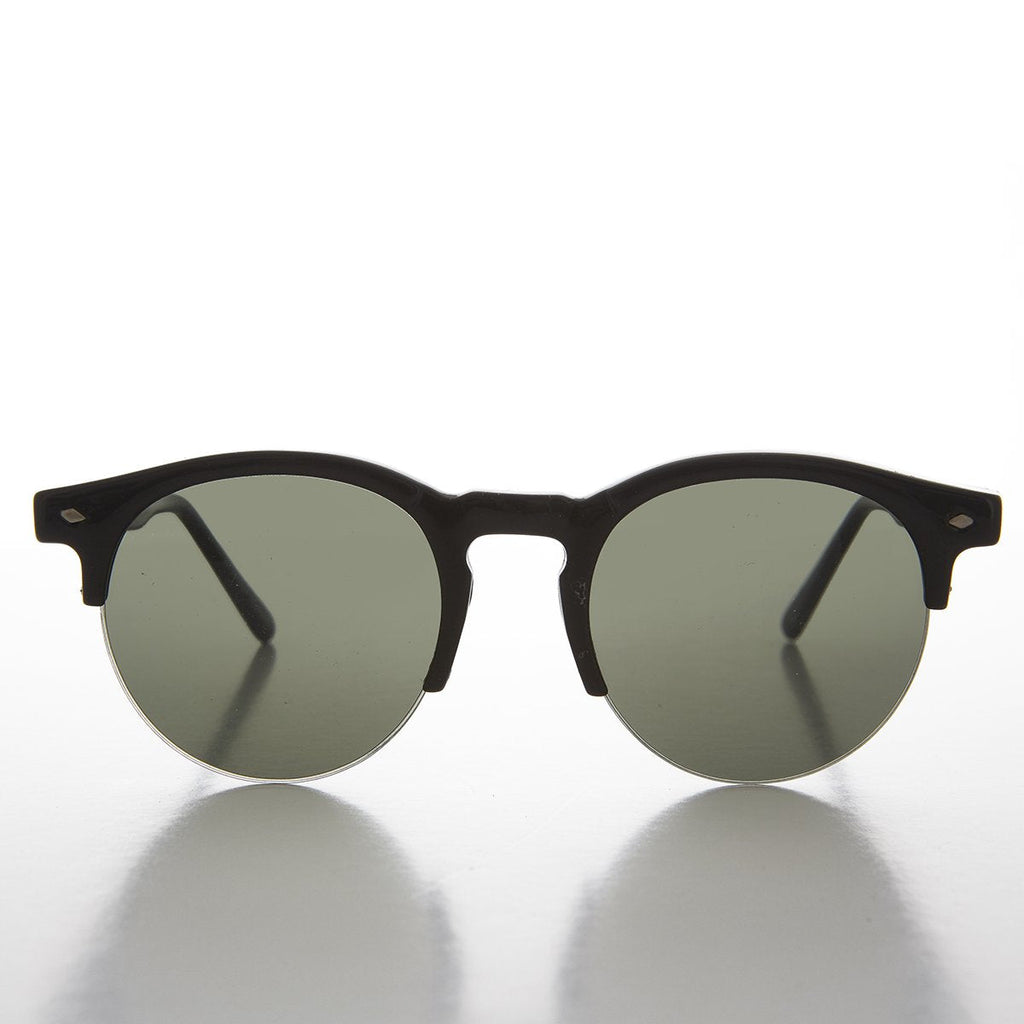 Round Hipster Half Frame 50s Retro Vintage Sunglass - Sorin