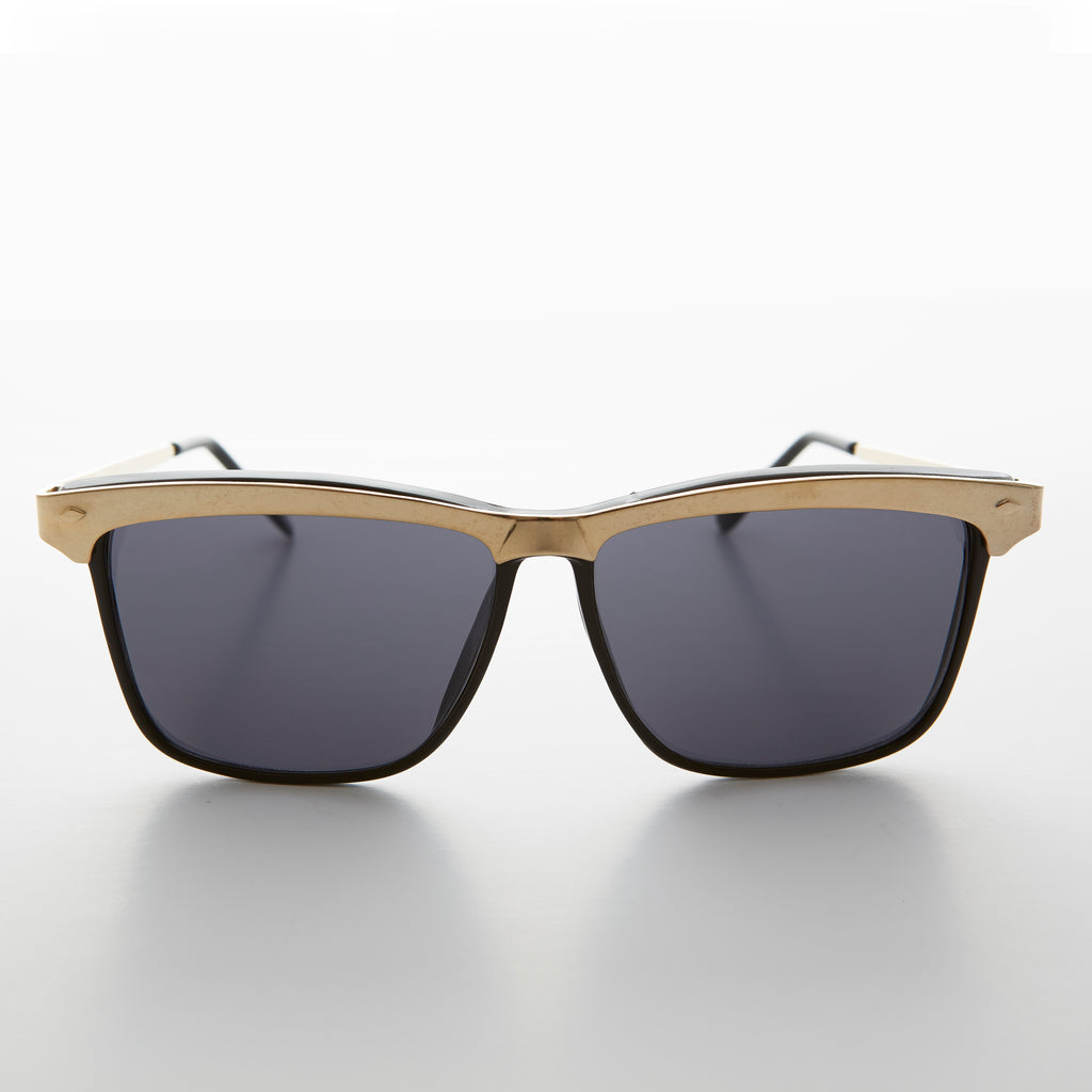 Gold Brow Line Vintage Sunglasses - Spinderella