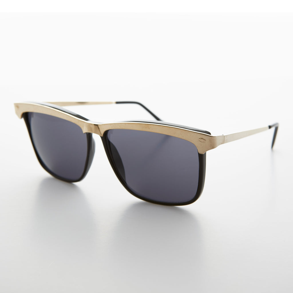Gold Brow Line Vintage Sunglasses - Spinderella