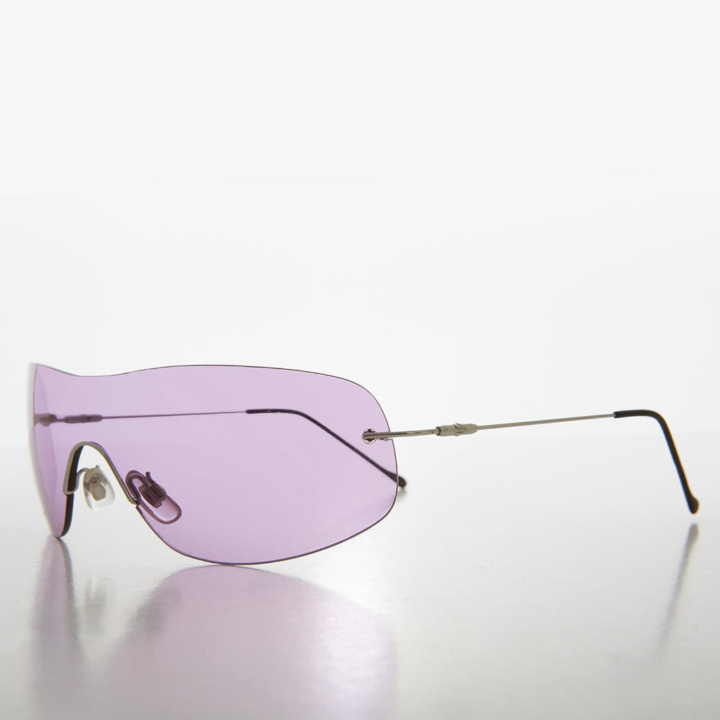 Y2K Rimless Shield Sunglasses - Stary
