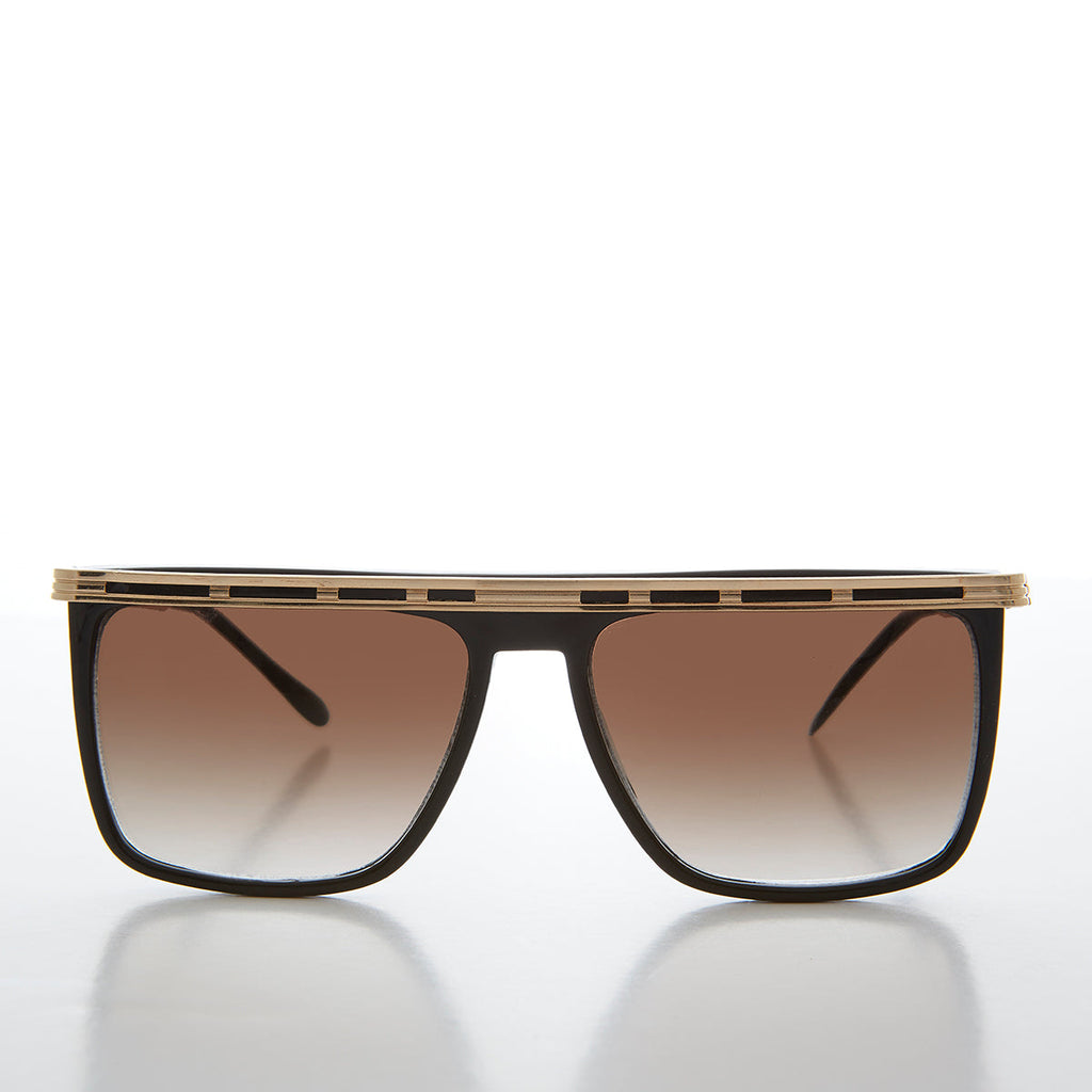 Gold Flat Top Hip Hop 80s Sunglass - Stomp