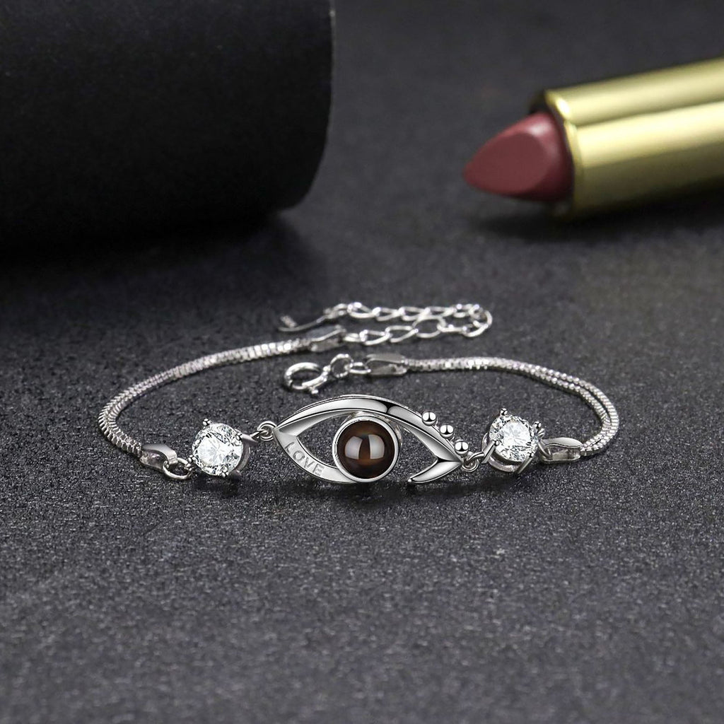 Customizable Photo EyesCircle Projection Bracelets Personalized  Couple Memorial Jewelr