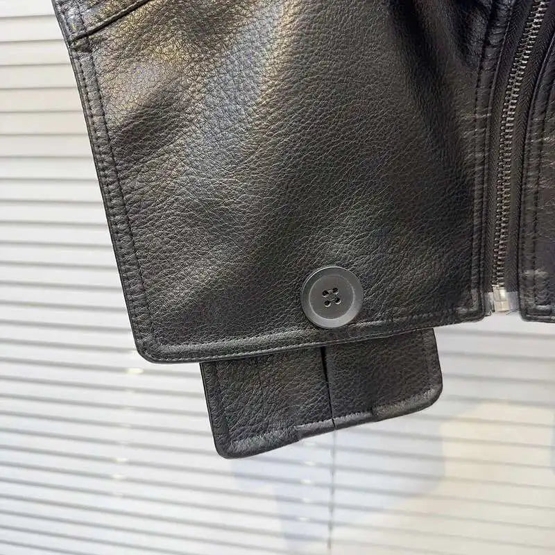 Structured Faux Leather Panel Jacket