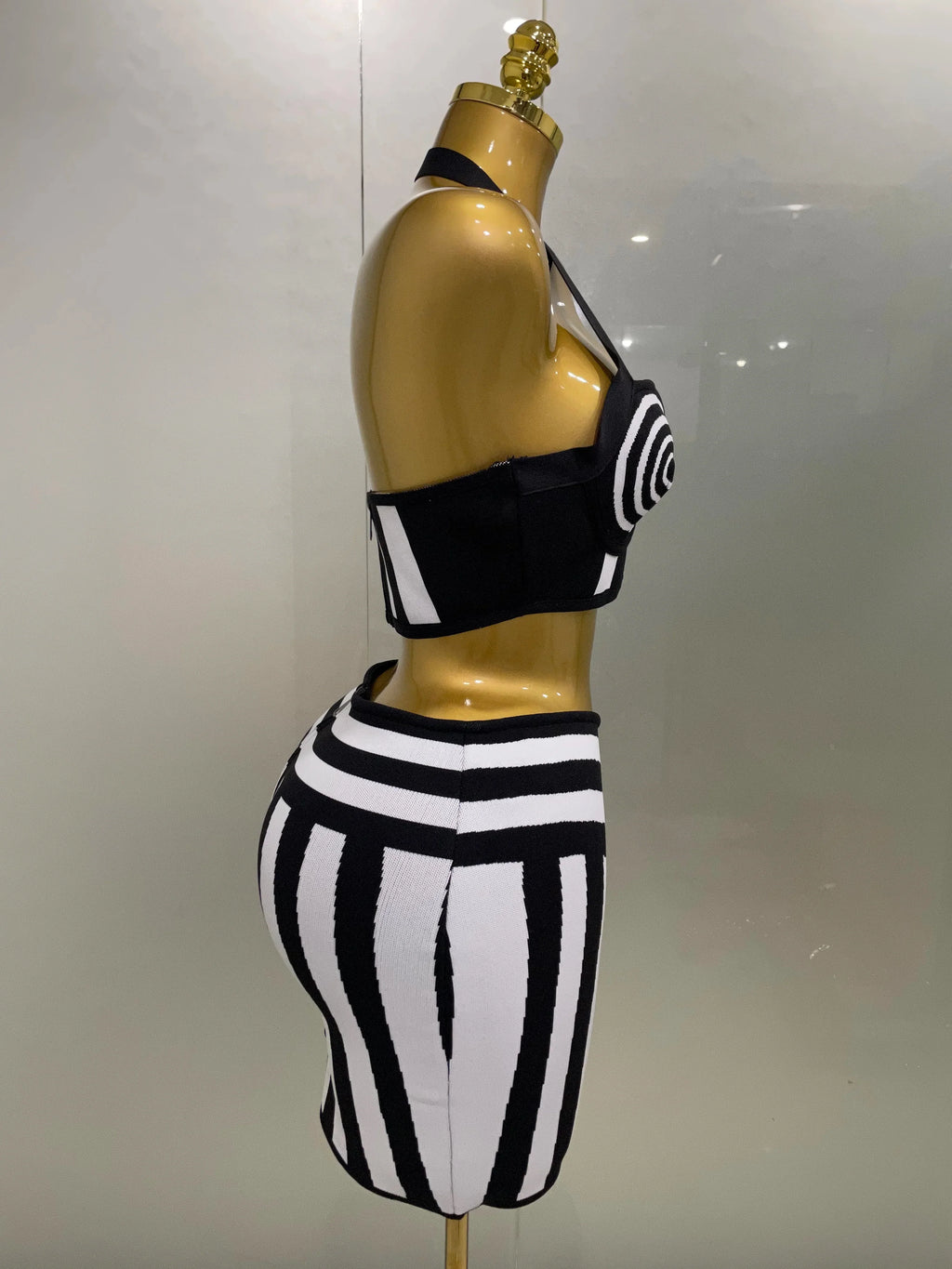 Optical Illusion Halter Bandage 2-Piece Set