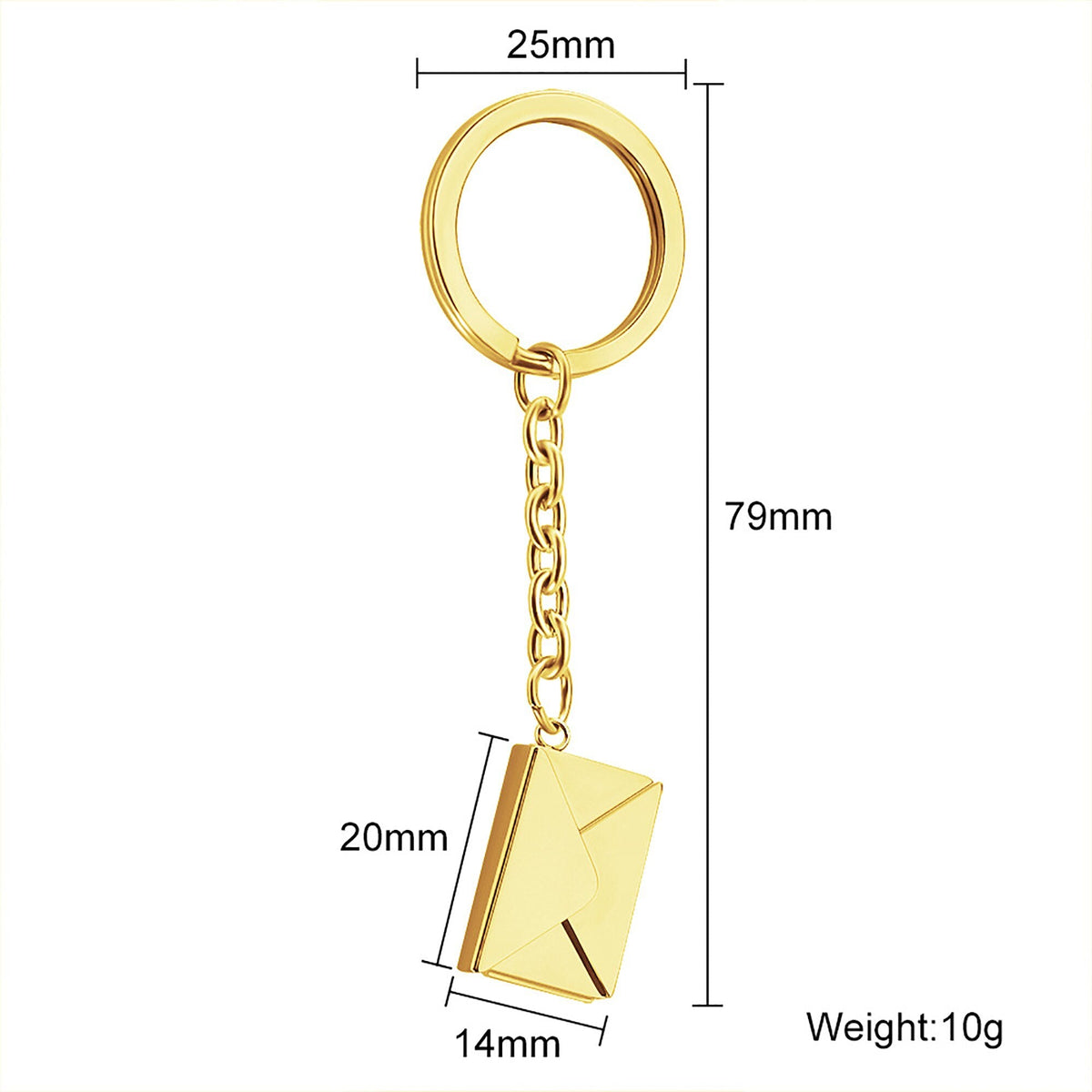 Customizable name envelope keychain For Men Women Car Key Holder