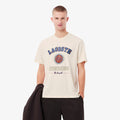 Lacoste Print Cotton Tee - Cream
