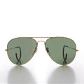 Vintage Aviator Sunglass with Cable Wrap Temple and Glass Lens - Vapor