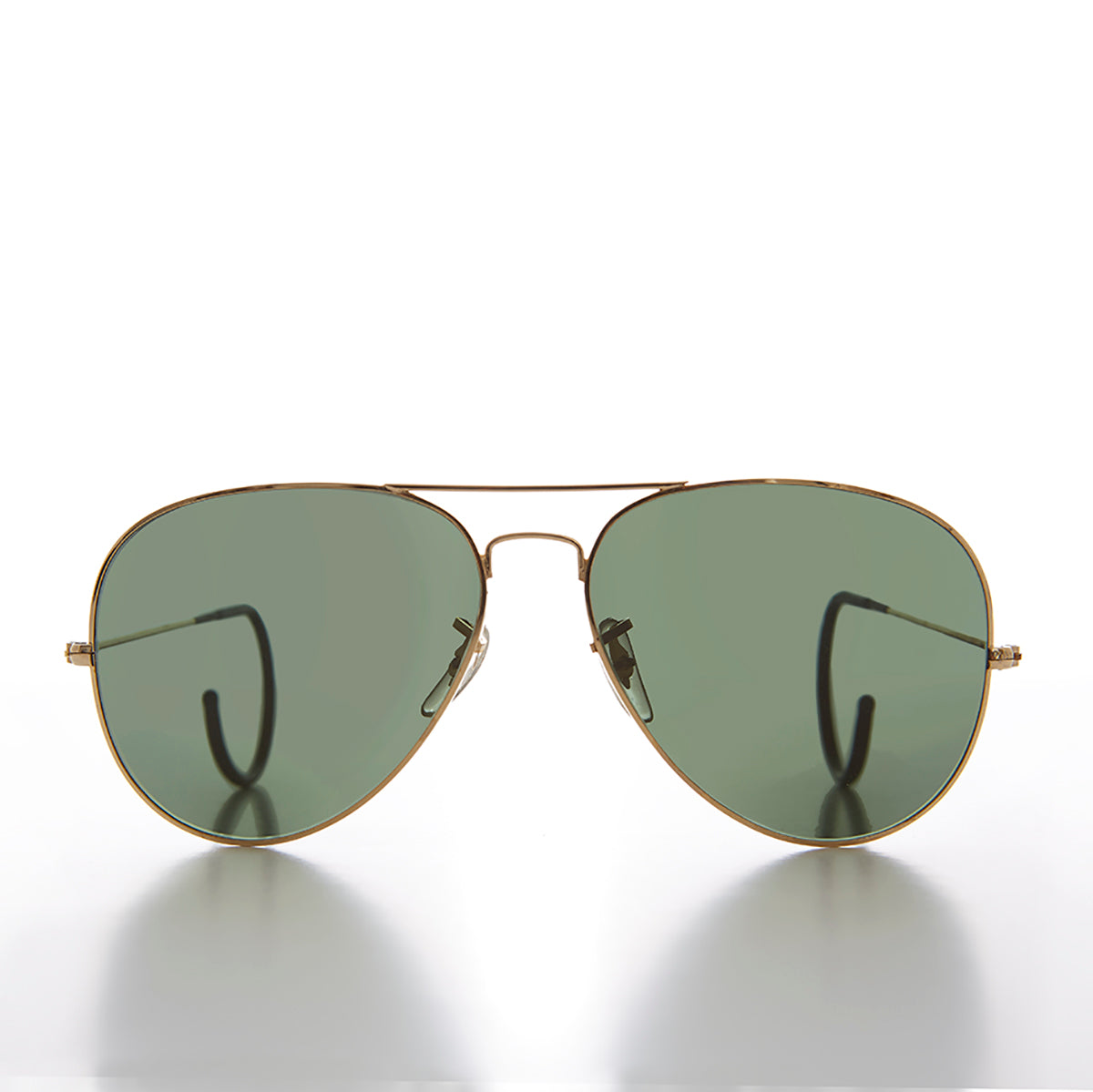 Vintage Aviator Sunglass with Cable Wrap Temple and Glass Lens - Vapor