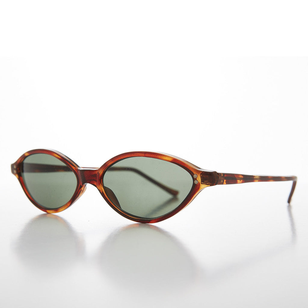 Oval Narrow Cat Eye Vintage Sunglass - Viveca