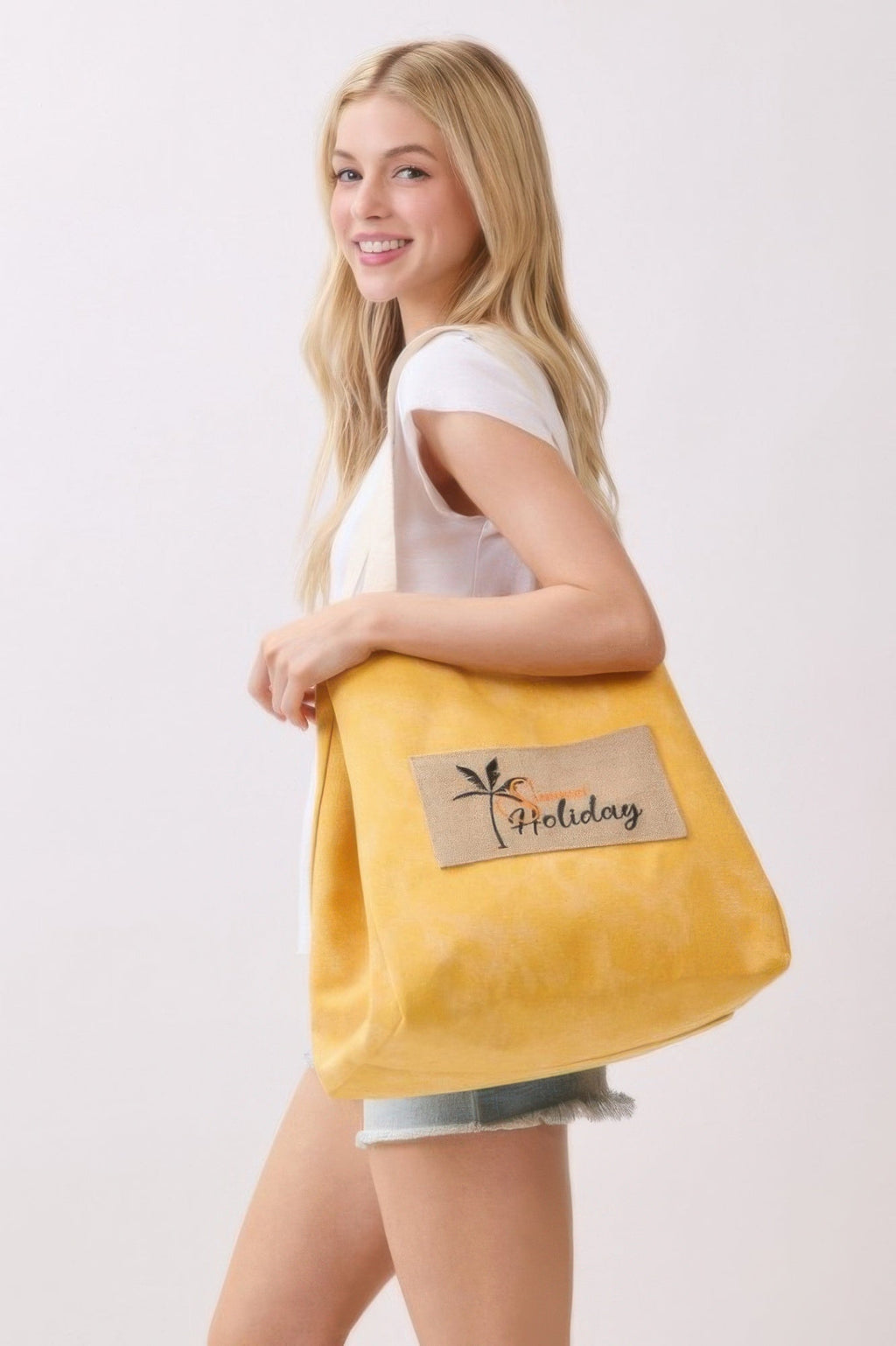 2 In 1 Shoulder & Bucket Style Vintage Canvas Tote