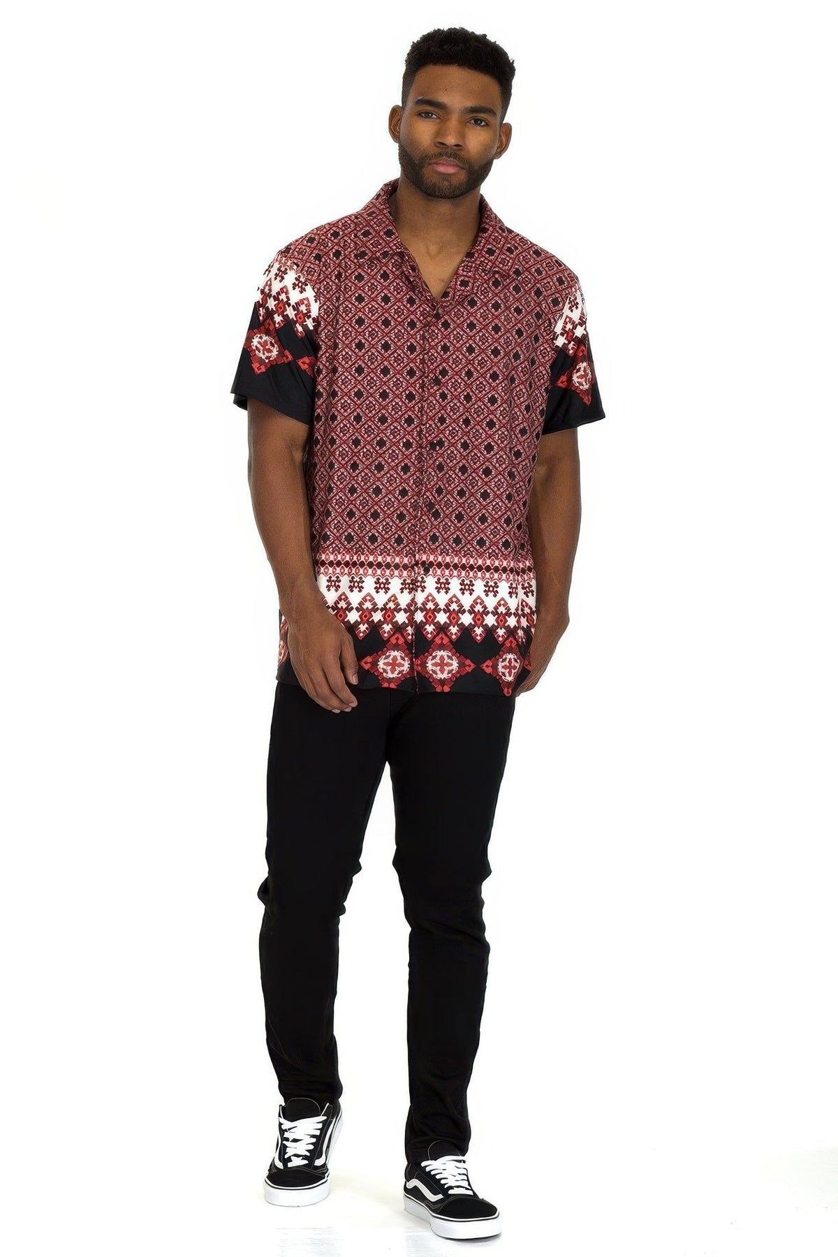 Cuban Collar Cut Button Down Shirt