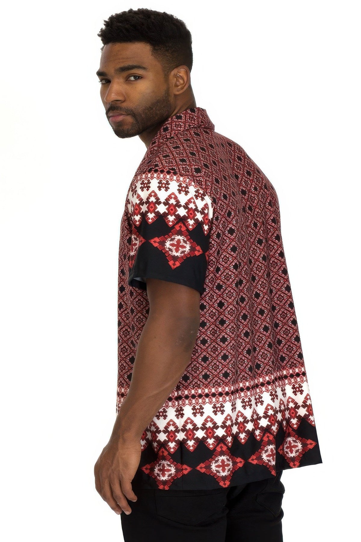 Cuban Collar Cut Button Down Shirt
