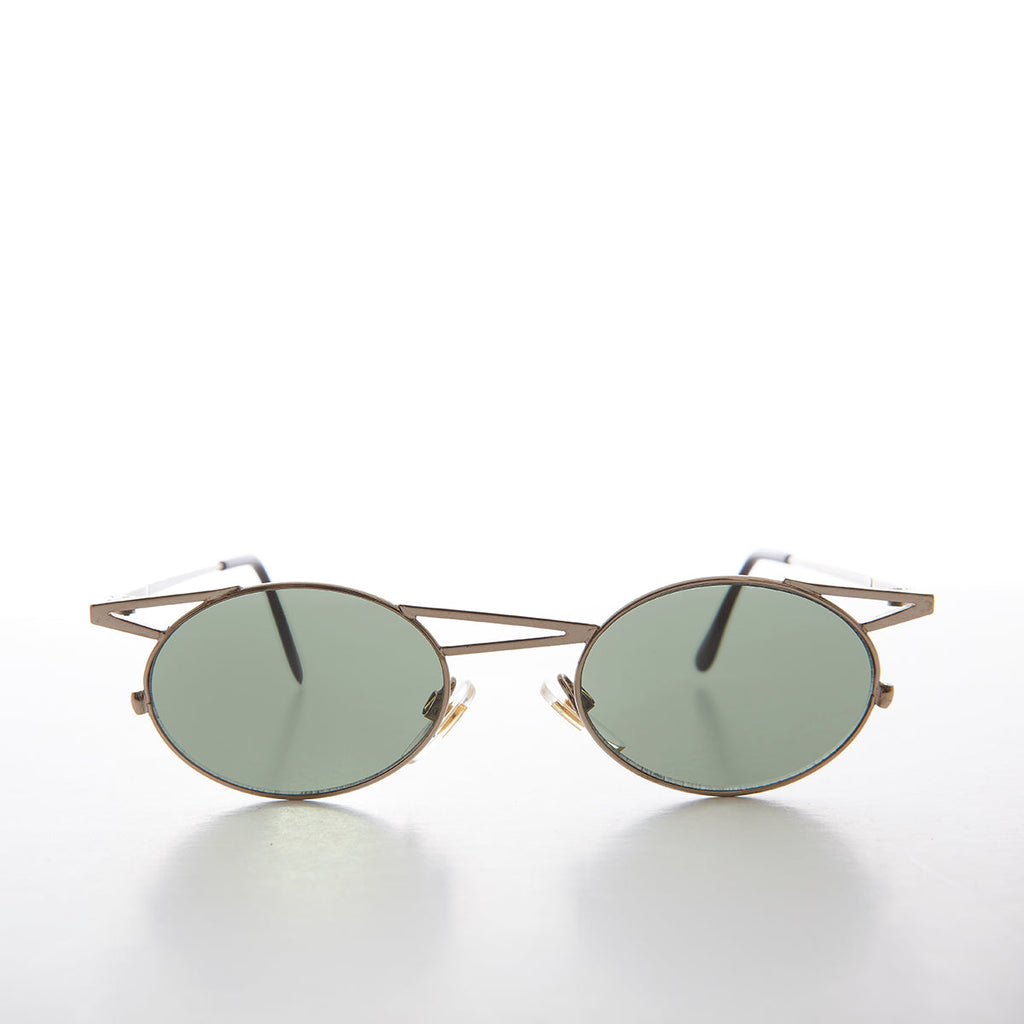 Futuristic Zig Zag Oval Lens Vintage Sunglass - Zee