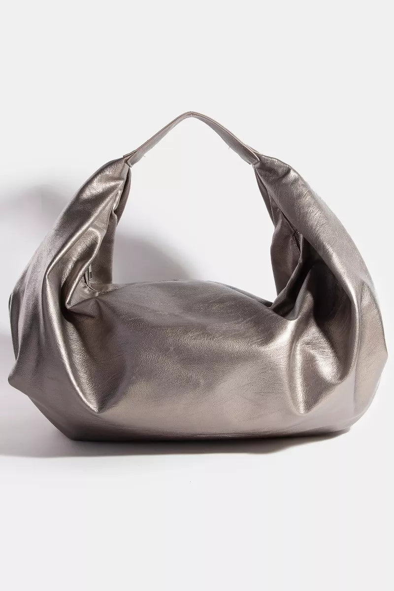 Simple Faux Leather Hobo Shoulder Bag