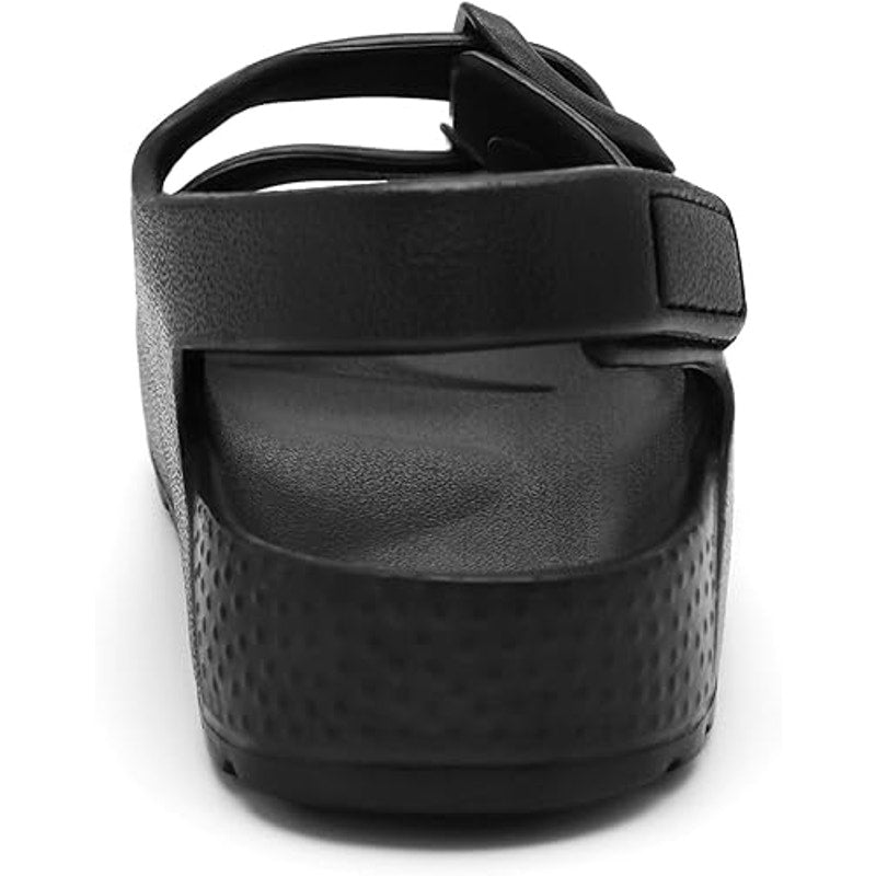 ChayChax Boys Size 13 Black Double Buckle Hook Loop Strap Water Sandals Shoes