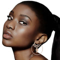 Dangle Hoop Earrings Rose Gold Filigree Stylish Statement Jewelry