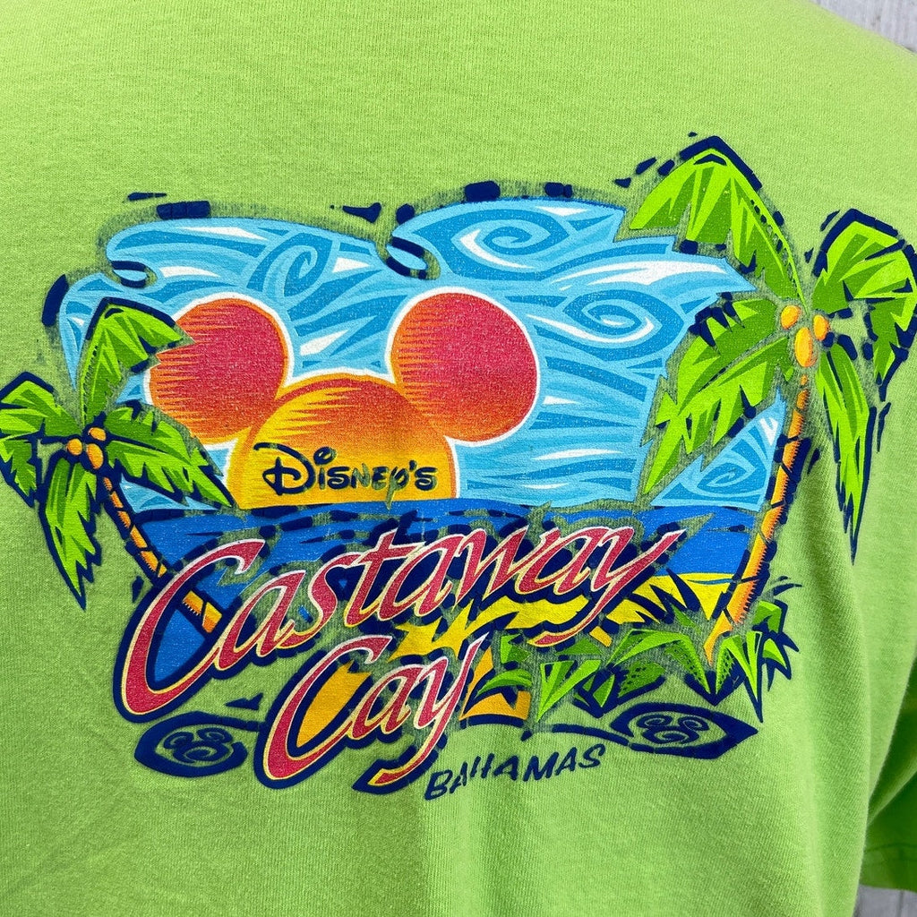 Disney Mens Large Castaway Cay Bahamas Short Sleeve Crew Neck Tee Shirt