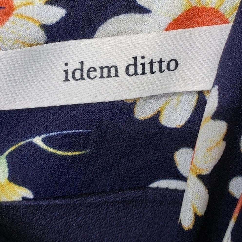 Idem Ditto Womens Large 100% Polyester Floral Thin Strap Back Zip A Line Dress