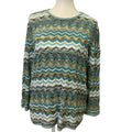 Alfred Dunner XL Chevron Stripe Long Sleeve Crew Neck Metallic Knit Sweater