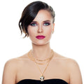 Layered Gold Leopard Print Statement Necklace – Trendy Fashion Jewelry
