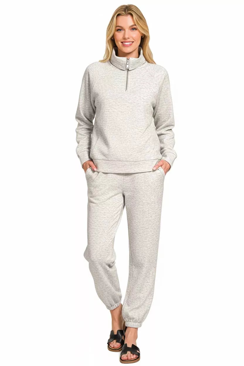 I am a Fashion Junky Scuba Half Zip Sweatshirts and Joggers Set