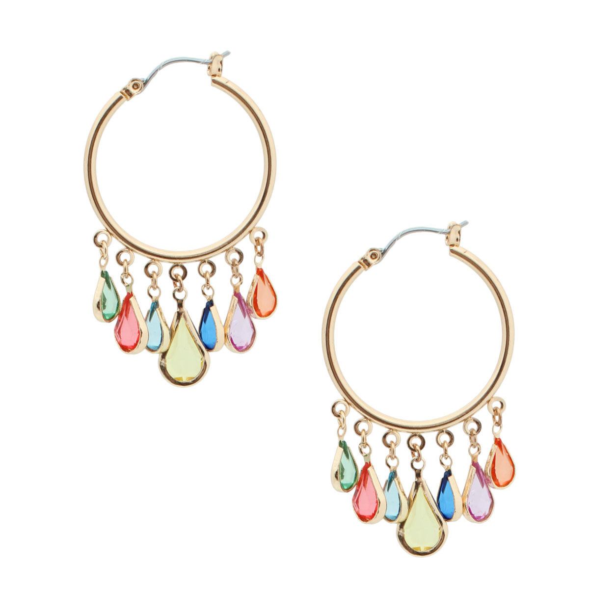Gold Teardrop Hoop Earrings Stylish Statement Jewelry