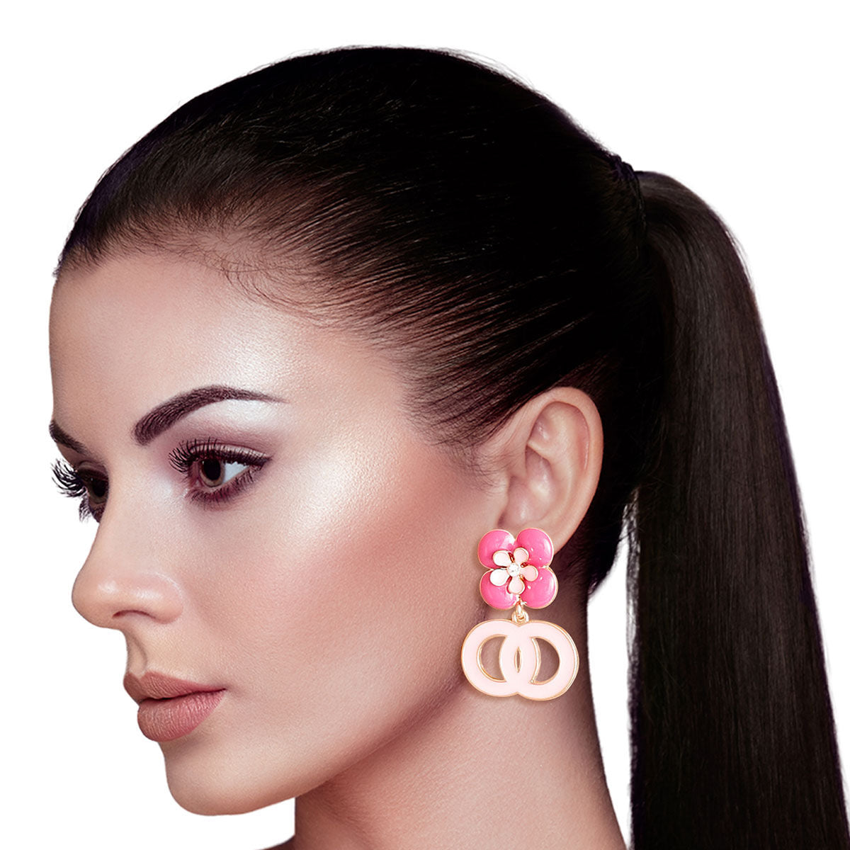 Statement Pink Petal Paradise Earrings Stylish Bespoke Blooms Jewelry