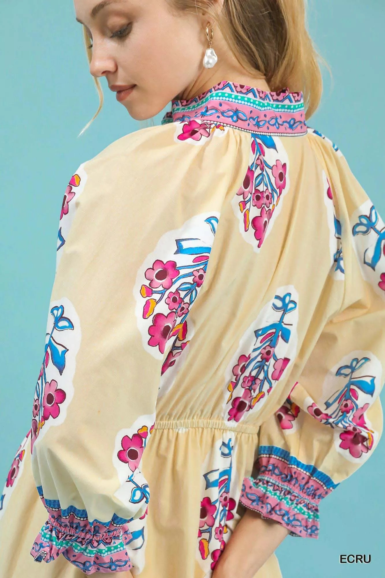 Flower Patch Border Print Midi Dress