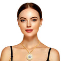 Infinity Pendant Necklace Gold and White Stylish Statement Jewelry