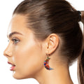 Statement Moon Earrings Rose Gold Painted Stylish Fashion Jewelry
