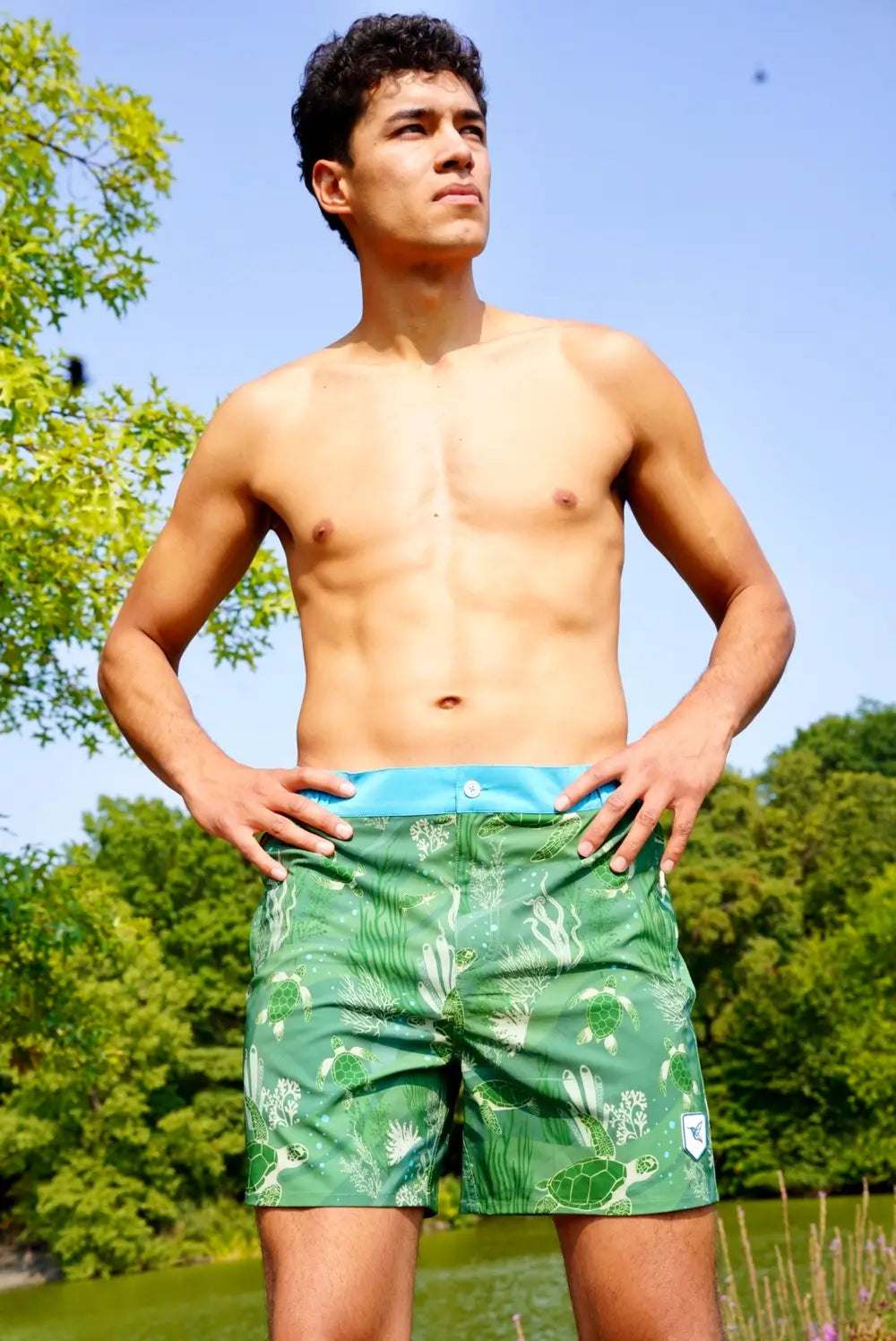 La Tortuga Turtle Print Swim Shorts
