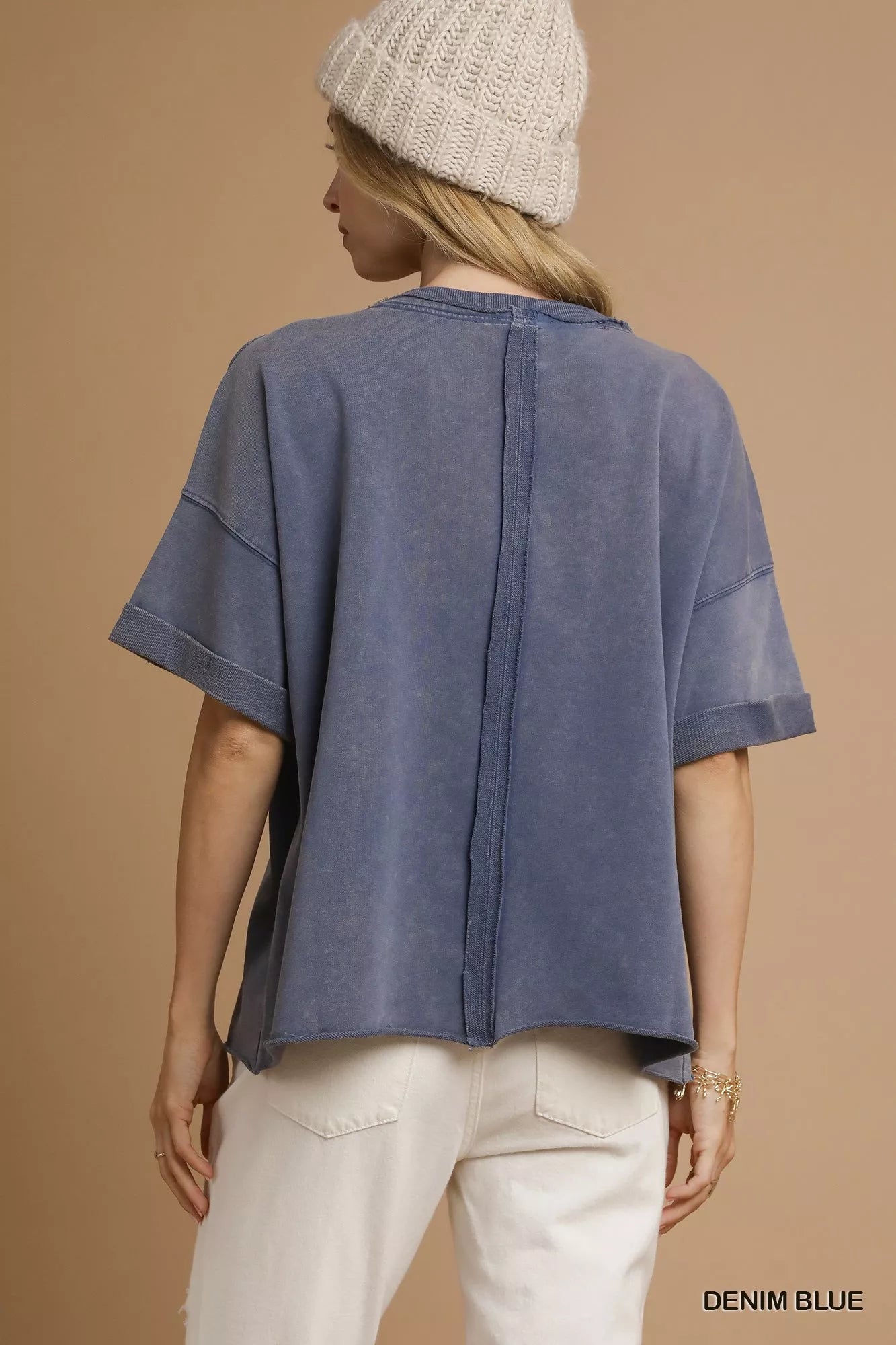 Mineral Wash Round Neck Top