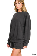Slub Long Sleeve Top and Shorts Set