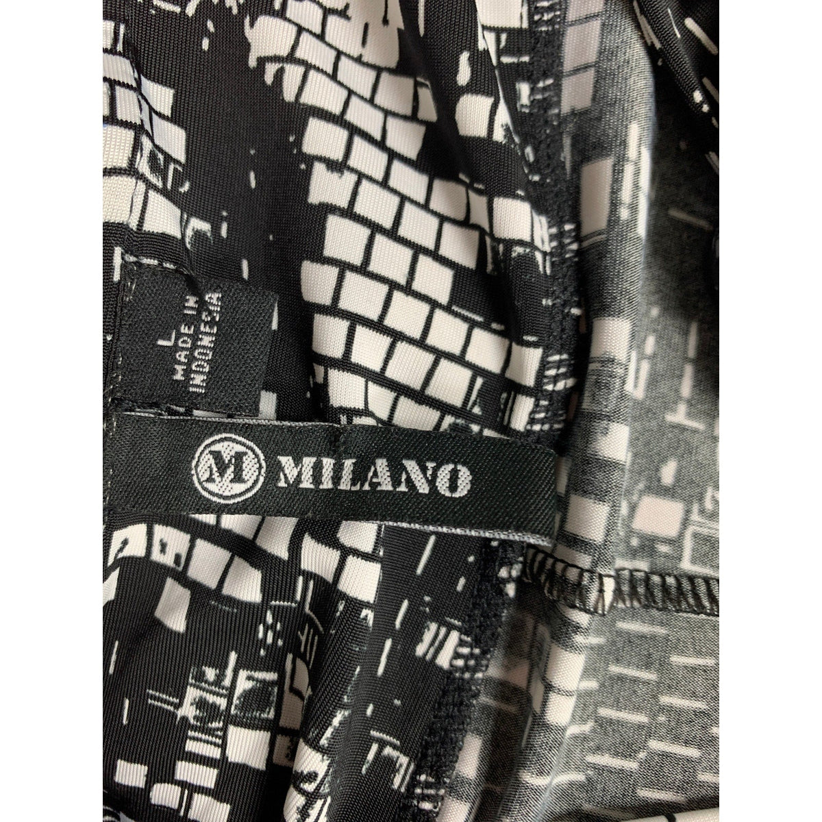 Milano Womens Large Thin Strap Geometric Pattern V Neck Flowy Maxi Dress