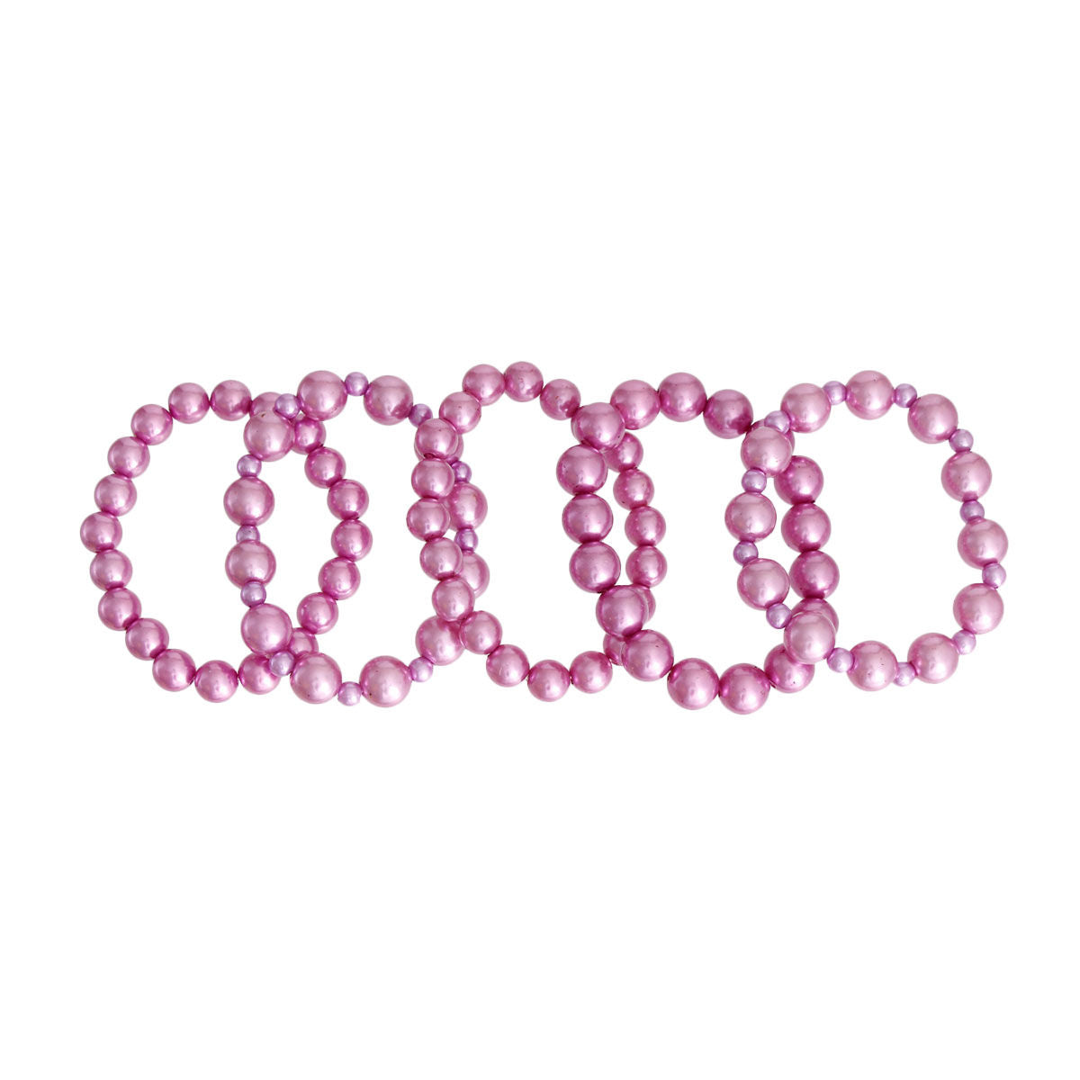Pearl Bracelets Set 5 Pcs Purple Stylish Fashion Jewelry Accessories
