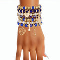 Women’s Pearl Bead Bracelet Blue and White Stylish Jewelry Accessory