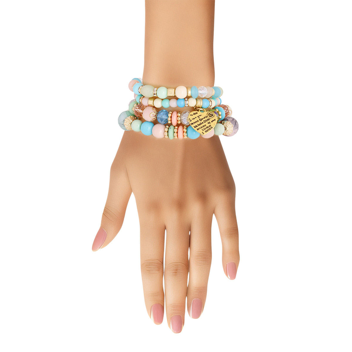 Multi Stone Glass Love Bracelet – Trendy Stylish Jewelry Accessory