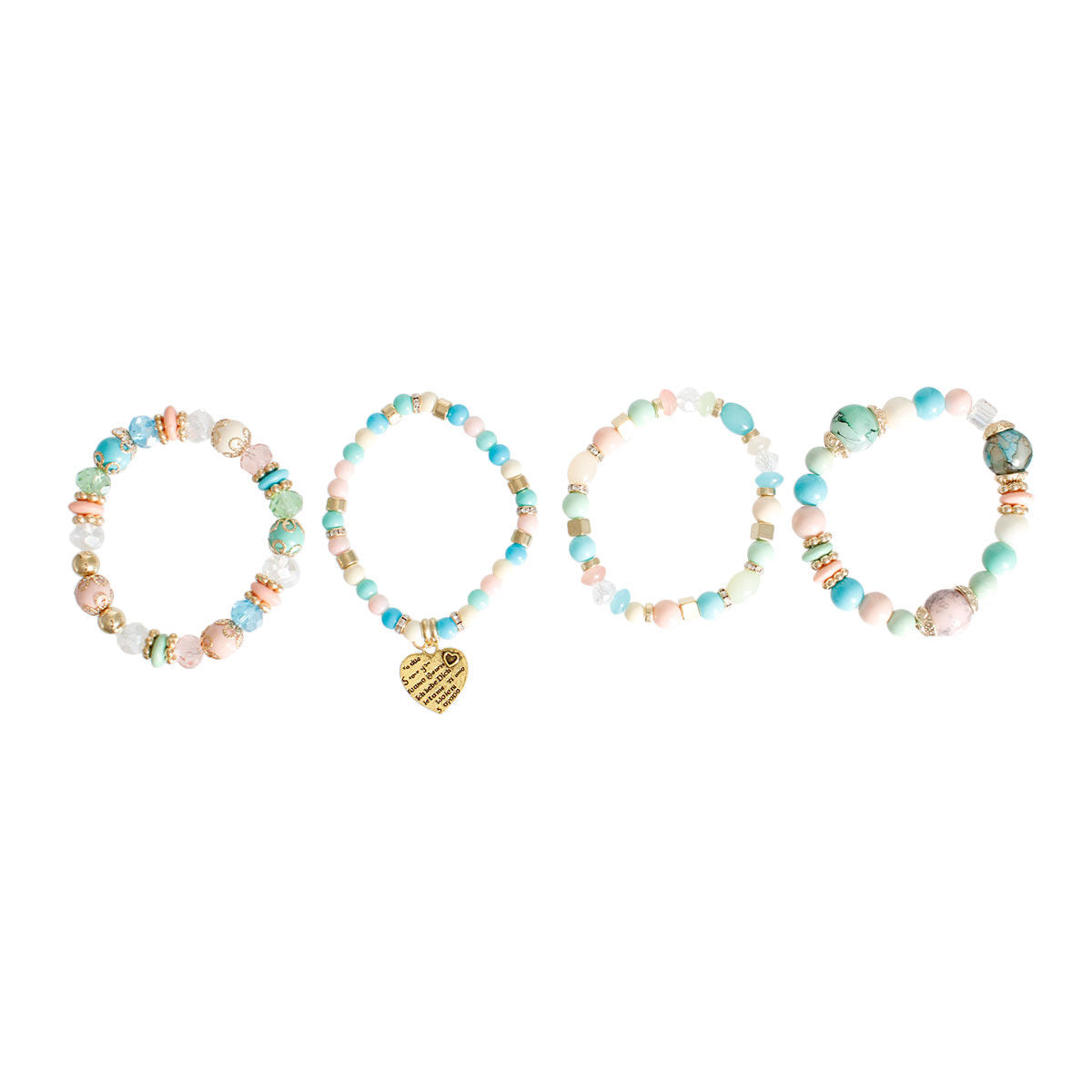 Multi Stone Glass Love Bracelet – Trendy Stylish Jewelry Accessory