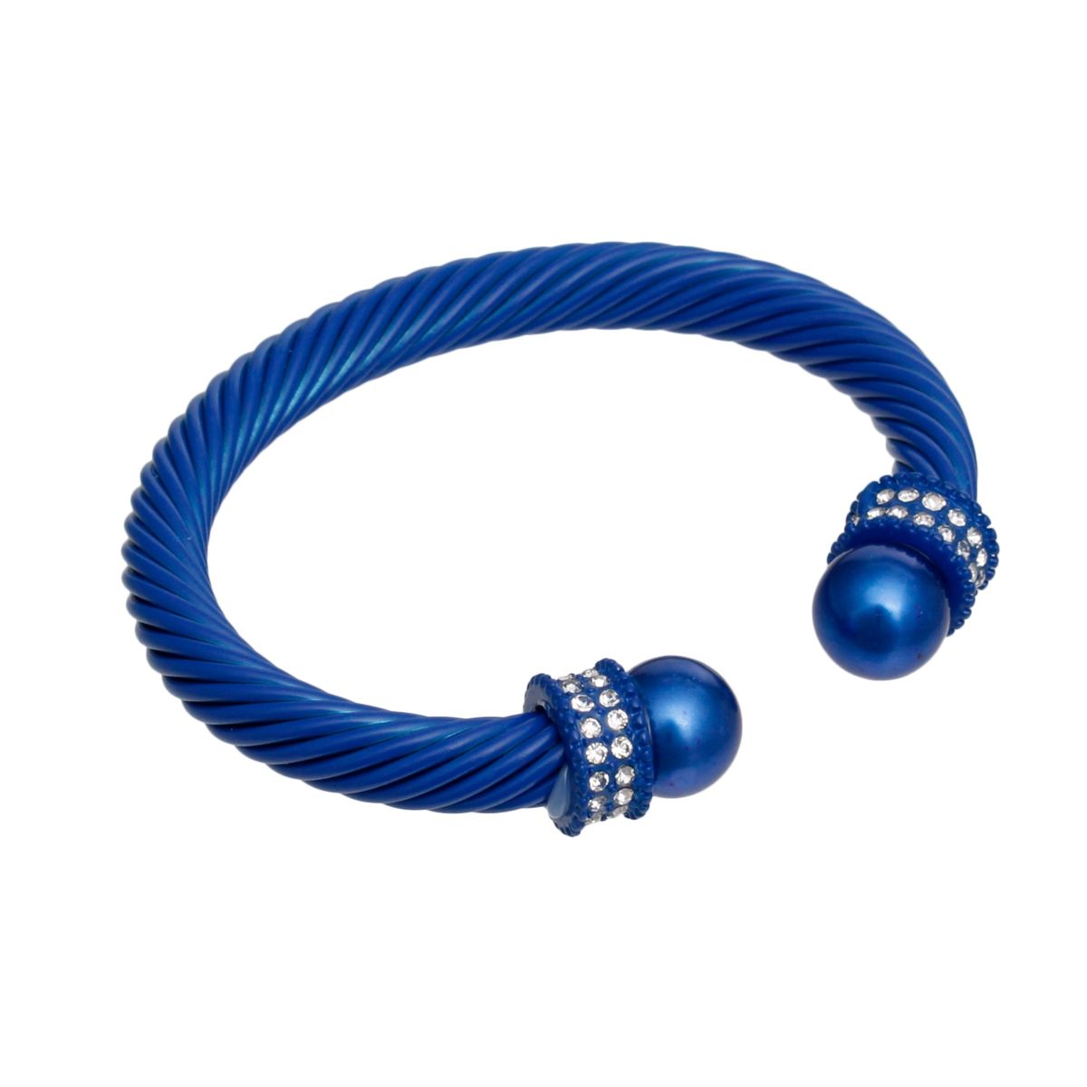 Classic Thick Cable Bangle Bracelet in Royal Blue – Stylish Sorority Jewelry Accessory
