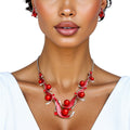 Elegant Red Pearl Statement Necklace Collar DST Stylish Jewelry Accessory