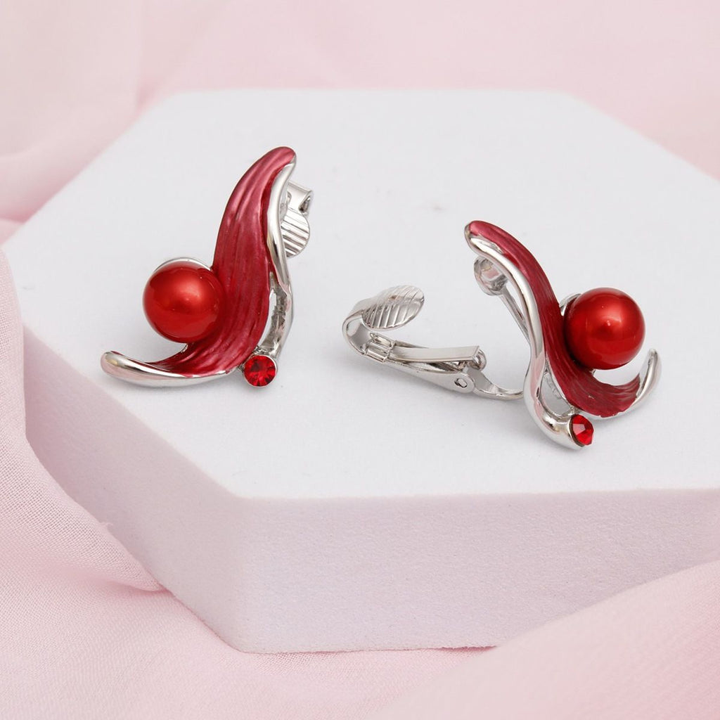 Elegant Red Pearl Statement Necklace Collar DST Stylish Jewelry Accessory