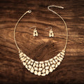 Metal Link Collar Set Gold Statement Jewelry Accessory
