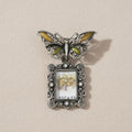 Fashion Brooch Antique Butterfly Square Picture Frame Pin Stylish Accessory
