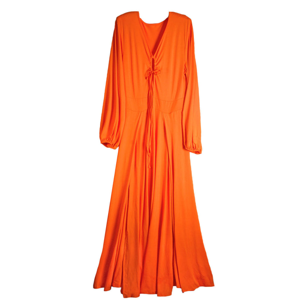 Women’s Dress 3XL Bright Orange Sexy Slit Trendy Chic