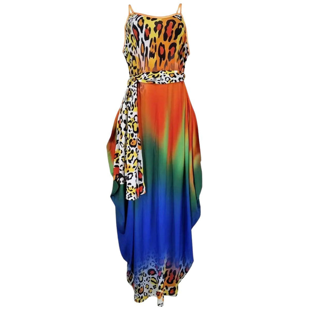 Women’s Plus Size 5XL Rainbow Cami Dress – Trendy Casual Chic