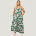 Plus Size 3XL Green Cami Romper Casual Stylish Lounge Wear