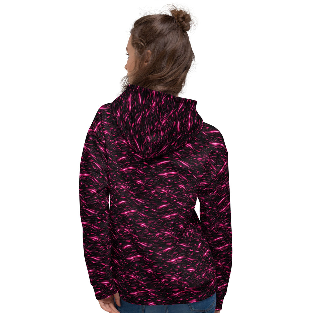 Neon Flux Pink Hoodie – Limited Drop – All-Over Print Neon Streetwear Hoodie