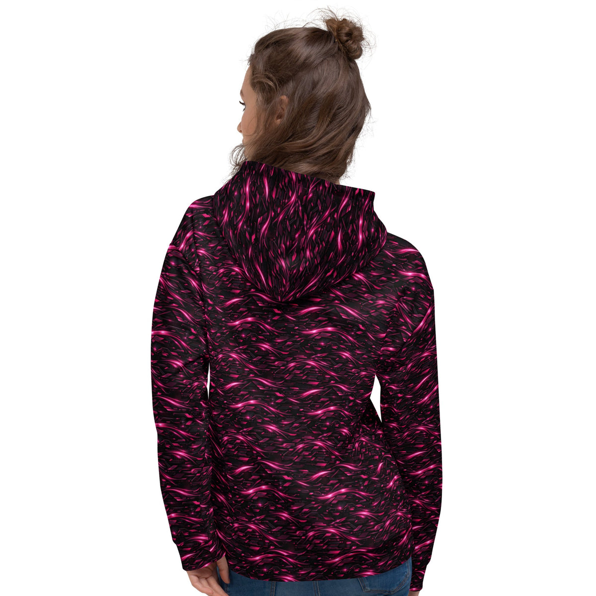 Neon Flux Pink Hoodie – Limited Drop – All-Over Print Neon Streetwear Hoodie