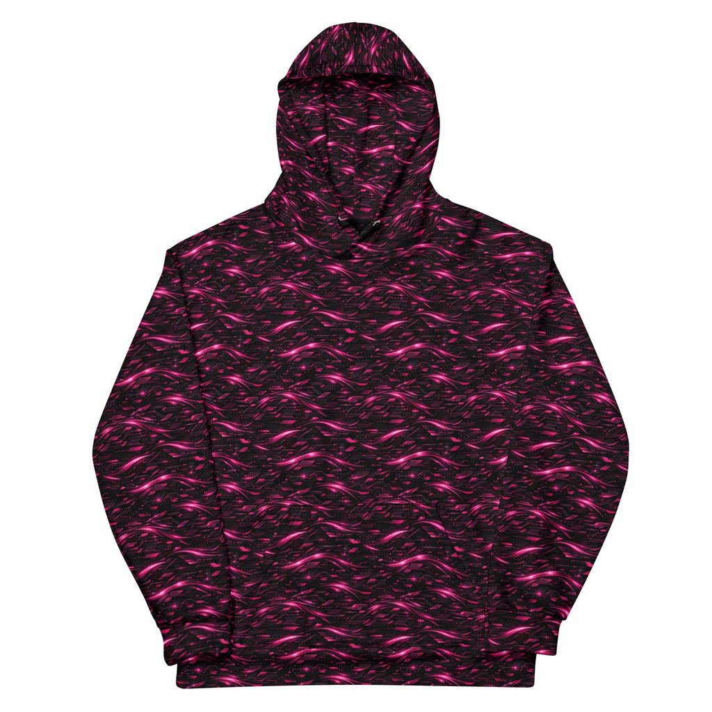 Neon Flux Pink Hoodie – Limited Drop – All-Over Print Neon Streetwear Hoodie